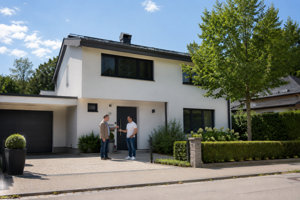 Mann übergibt einen Schlüssel